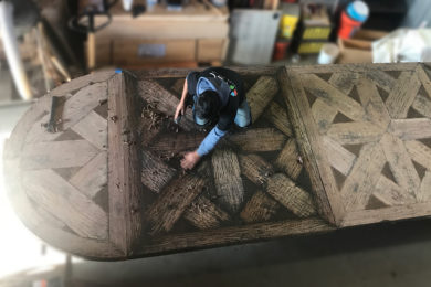 custom Hand scraped wood table